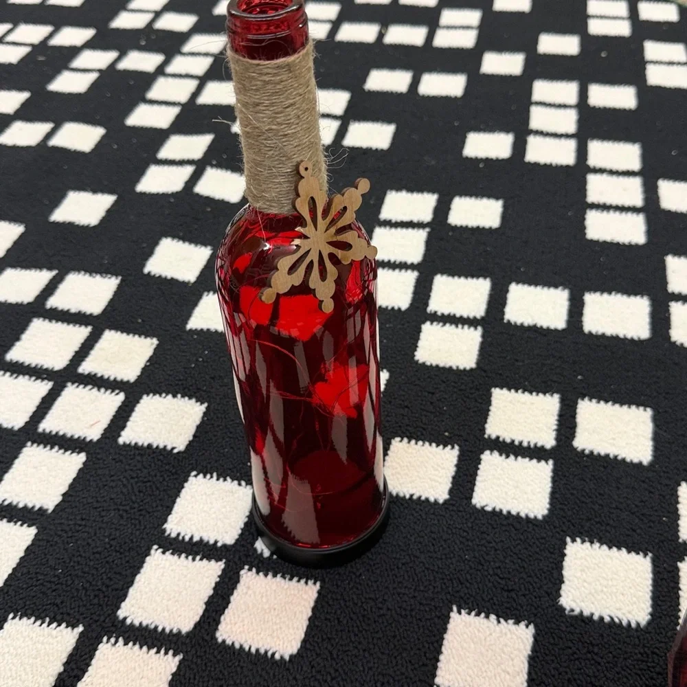 Red Holiday Wine Bottle LED String Light - Decorative Accent